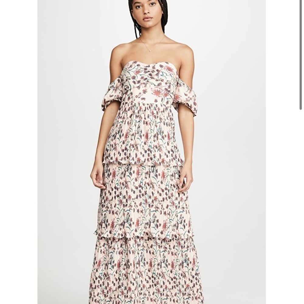 O.P.T. PETAL DRESS SIZE MEDIUM FLORAL OFF SHOULDER NEW